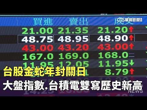 台股金蛇年封關日　大盤指數.台積電雙寫歷史新高