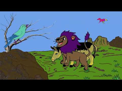 Cuento de fábula El león el burro y la tanguru