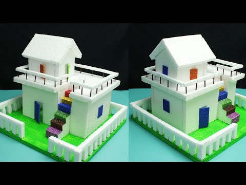 How to Make a Thermocol Building with dimensions - Thermocol House-Very Easy