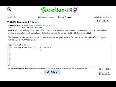 Exercise 3 13 Pay Java Tutorial Practice It