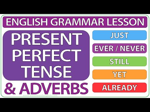 Present perfect tense with ADVERBS in English - Just, Ever, Never, Still, Yet, Already