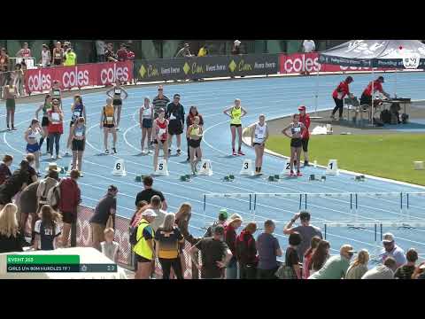 Girls U14 80m Hurdles Timed Final 1: 2022/23 State Track and Field Championships