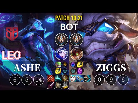 SB Leo Ashe vs Ziggs Bot - KR Patch 10.21