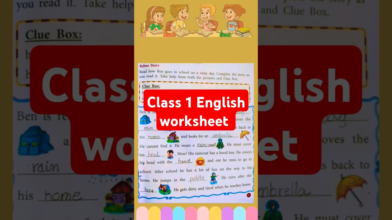 Class 1 English practice worksheet | Summer break worksheets for kids | #kidsworksheet