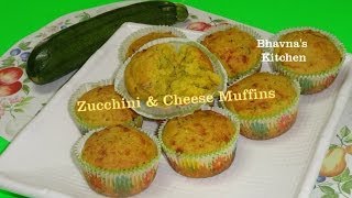 Eggless Savory Zucchini & Cheese Muffins Video Recipe by Bhavna