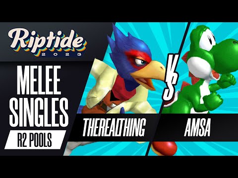 TheRealThing (Falco) vs aMSa (Yoshi) - Melee Singles Round 2 Pools - Riptide 2023