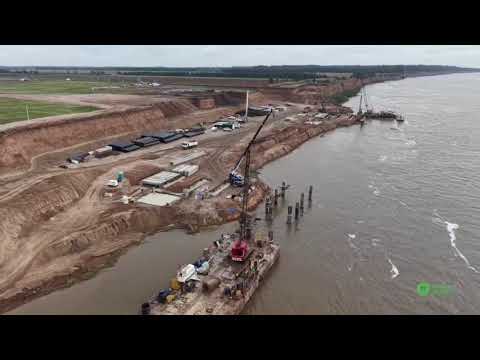 Avances en la construcción del puerto multimodal de Terminal Timbúes en Santa Fe