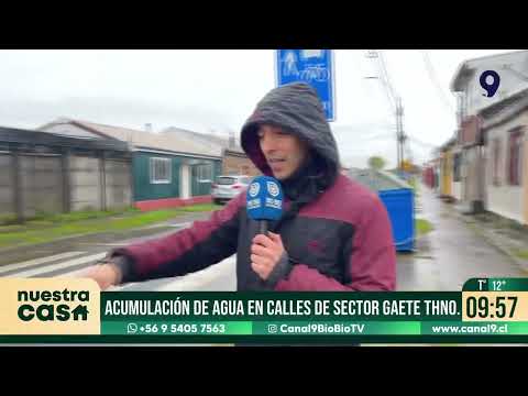 Acumulación de agua en calles de sector Gaete de Talcahuano