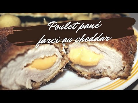 Filets de poulet panés farcis au cheddar 🧀 // Recette facile et express 👍😊😉