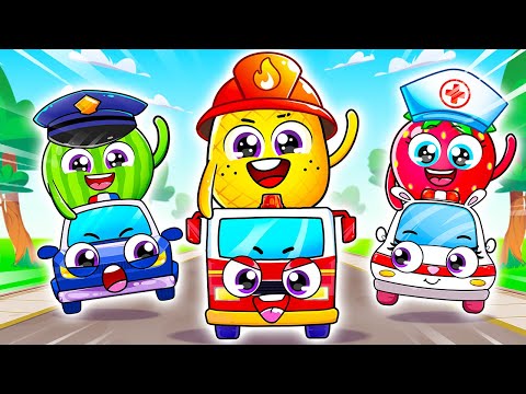 Baby Cars Rescue Squad 😱🚓 Fire Truck, Police Car, Ambulance | Professions Song by Yum Yum Kids Songs