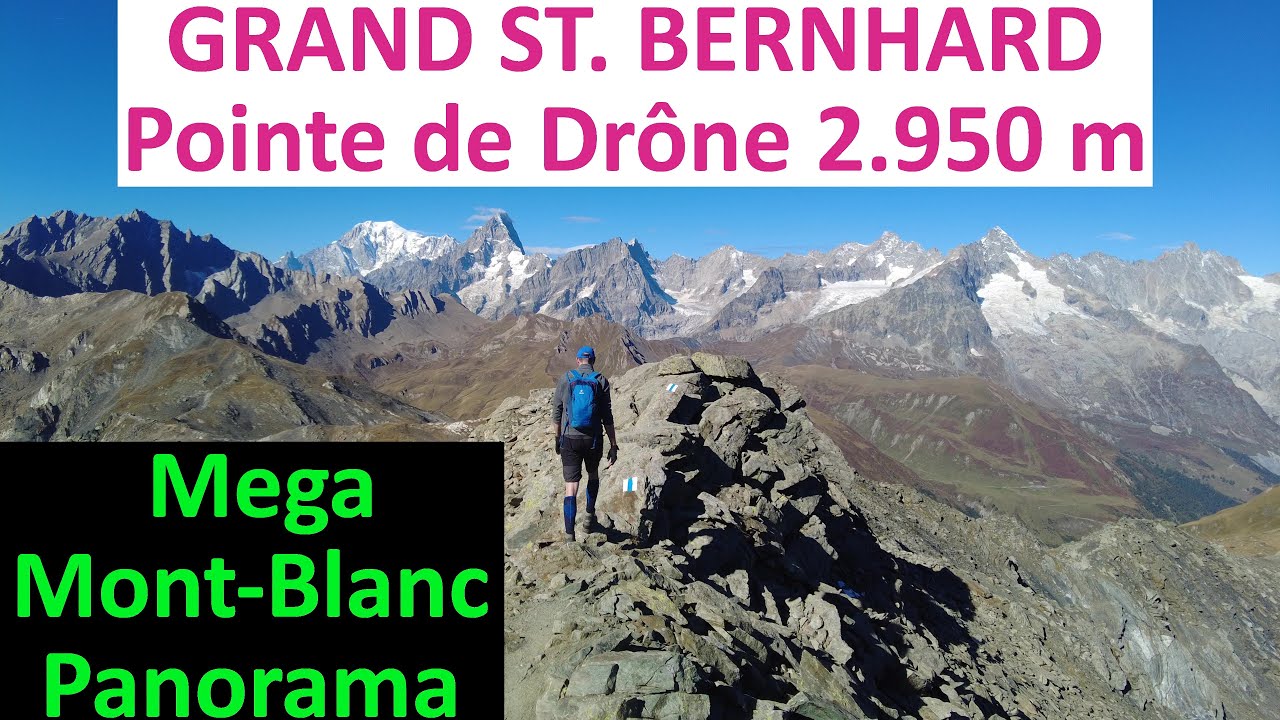 Gipfel-Wanderung Pointe de Drône am Großen St. Bernhard mit Mont-Blanc-Panorama (Aostatal)