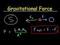 Gravity, Universal Gravitation Constant - Gravitational Force Between Earth, Moon & Sun, Physics