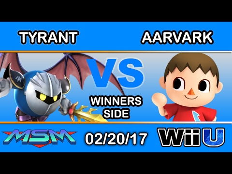 MSM 86 - Tyrant (Meta Knight) Vs. Aarvark (Villager) Winners Side - Smash Wii U