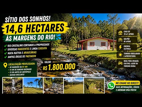 ANITÁPOLIS/SC Belíssimo sítio com rio 14km do centro de RANCHO QUEIMADO/SC