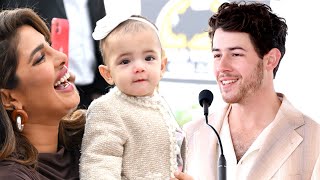 Nick Jonas and Priyanka Chopra Debut Baby Malti at Walk of Fame Event