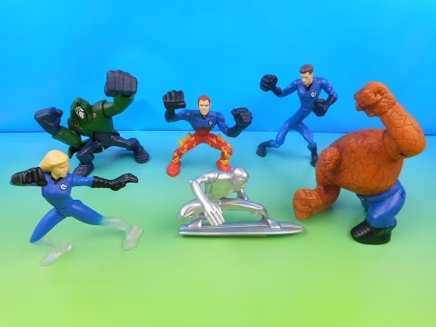 2007 FANTASTIC 4 RISE OF THE SILVER SURFER SET OF 6 BURGER KING KID'S MOVIE TOY'S VIDEO REVIEW
