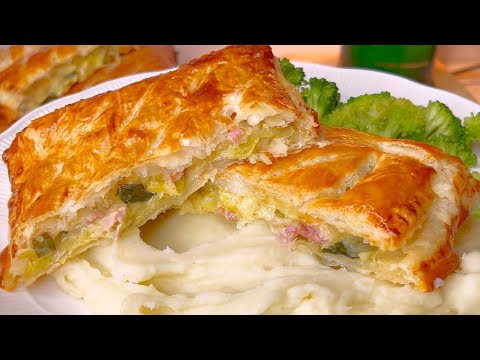 Feuilleté qui Sauve le Dîner des Soirs Froids🤭 Recette Rapide aux Poireaux-Bacon