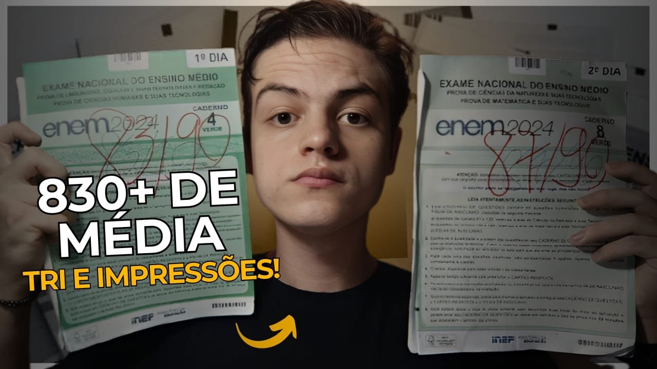 Minhas notas no ENEM 2024 (+ TRI e impressões)