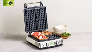 GreenPan Waffle Iron - blue haze - 2 sets of waffle plates - Ceramic non-stick coating