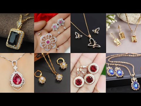 Simple and Beautiful Gold pendant with stone//Necklace Design for Women 2022-23//Stone pendant