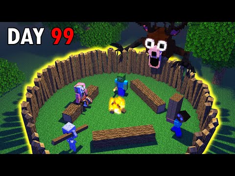 Herobrine Built The SAFEST BASE in 99 Nights in The Forest - Minecraft Animation