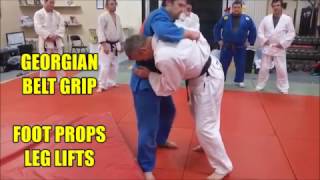 GEORGIAN BELT GRIP FOOT SWEEPS LEG LIFT THROWS