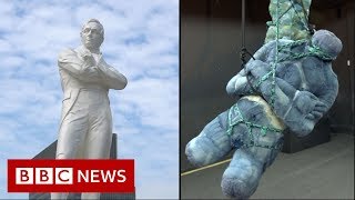 The artist cutting off the head of a British colonialist - BBC News