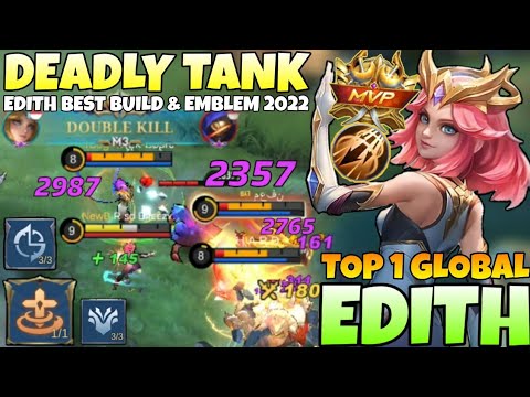 OFFLANER EDITH WITH INSPIRE 100% DEADLY TANK! Edith Best Build 2022 | Top 1 Global Edith | Mlbb