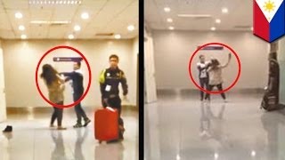 Loud Chinese tourist slapped by customs officer at Manila International Airport