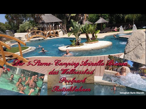 Womo Der 5-Sterne-Camping Arinella Bianca u. Wellnessbad Schwimmbad Poolpark mit seinen Rutschbahnen