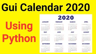 How To Create Gui Calendar Using Python | Python projects