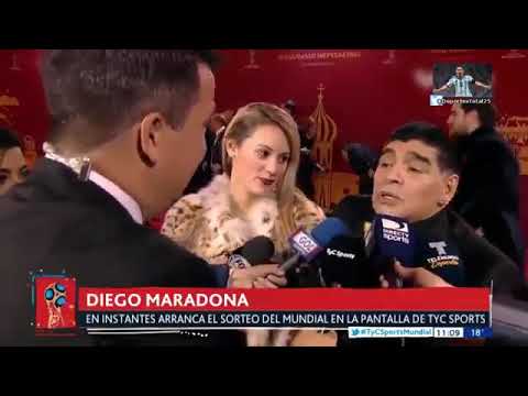 Llego Maradona drogado o borracho a la gala del sorte del Mundial Rusia 2108?