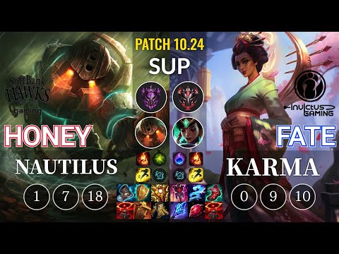 SHG Honey Nautilus vs IG Fate Karma Sup - KR Patch 10.24