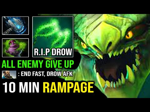 WTF 10Min Rampage & Made Enemy Give Up | IMBA Offlane Viper 100% Bullying Drow Ranger Dota 2