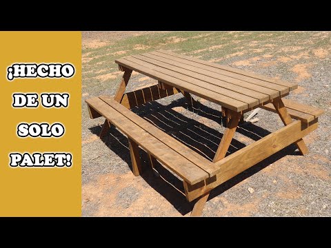 Mesa de picnic con palets: DIY de 2 metros con madera reciclada