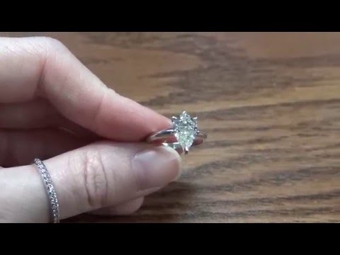 14K WHITE GOLD PEAR SHAPED 2.00ct DIAMOND SOLITAIRE ENGAGEMENT RING