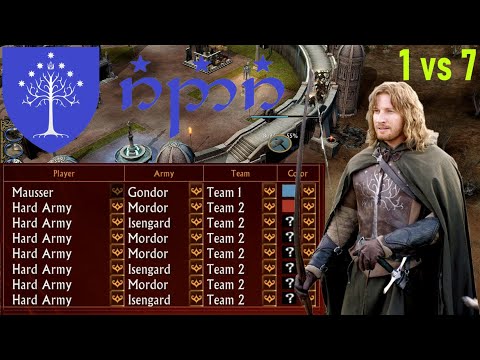 Gondor VS 7 Hard Army (Mordor,Isengard) | Battle for Middle Earth (2022) (PC HD)