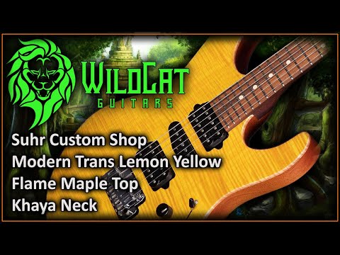 Suhr Custom Shop Modern Trans Lemon Yellow Flame Maple Top Khaya Neck #6StringJungle