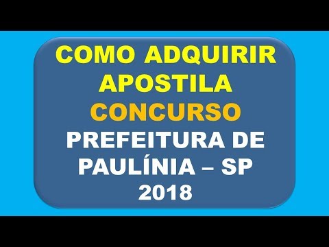 Baixar Apostila Concurso Prefeitura de Paulínia - SP 2018