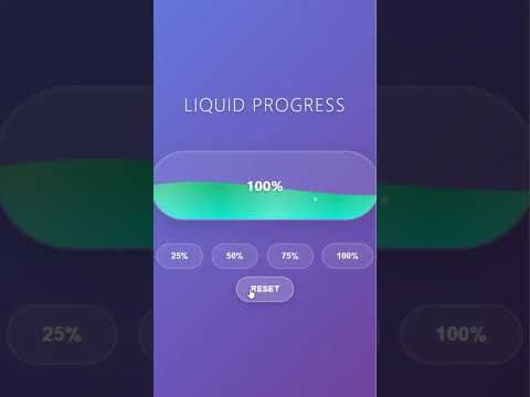 Liquid Progress Bar Animation | HTML CSS JavaScript Fluid Loader #htmlcss