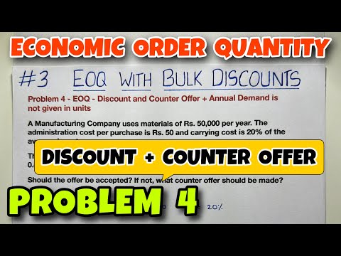 Economic Order Quantity EOQ Problem Material Cost B COM CMA CA INTER By Saheb Academy