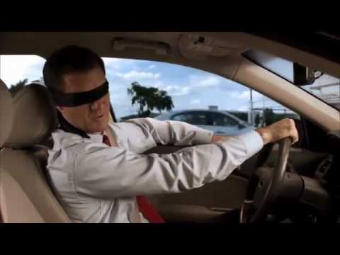 Drivers Wearing a Blindfold -- Distracted Driving