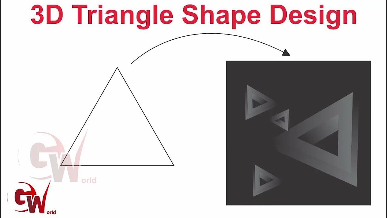 3D Triangle Shape Design In Coreldraw | Coreldraw Tutorial