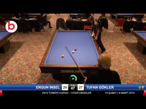 ERGUN İNSEL & TUFAN GÖKLER Bilardo Maçı - 2019 VETERANLAR 1.ETAP-VETERANLAR ELEME