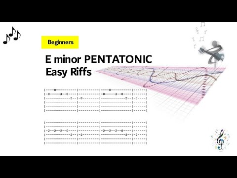 015 Easy Pentatonic Riffs in E minor - Easy Beginners Level - Learn Tablature (TAB)
