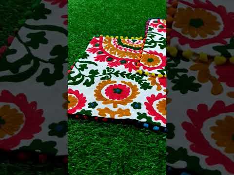 Embroidery vht cotton embroidered sofa cushion cover, size: ...