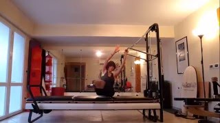 Pilates on cadillac with rotator disc