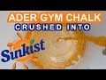 ADER GYM CHALK CRUSHED INTO ORANGE SODA ODDLY SATISFYING
