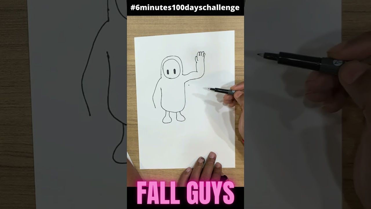 How to draw fall guys