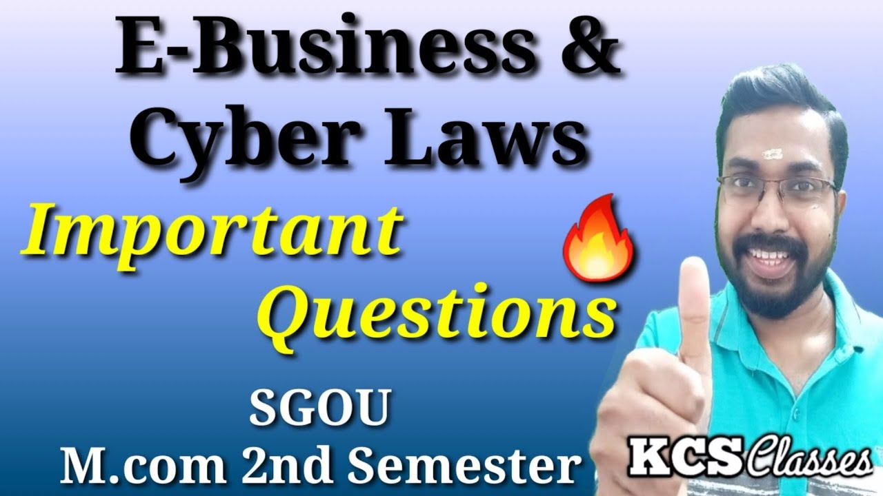 E-Business & Cyber Laws|Important Questions|SGOU M.com 2nd Semester 